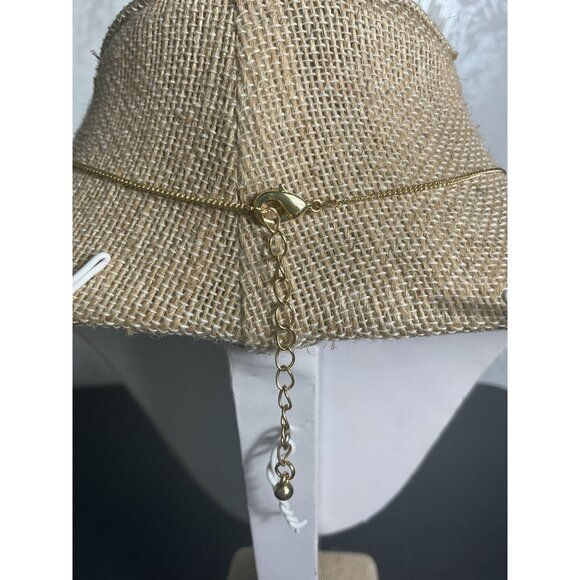 Gold-Tone Chain Necklace With Sparkling Round Pendant - Picture 4 of 4